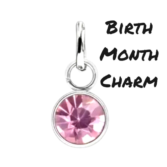 Birthstone Crystal Charm – Add-On for Initial Necklace, Silver or Gold – Denoon London – view 2