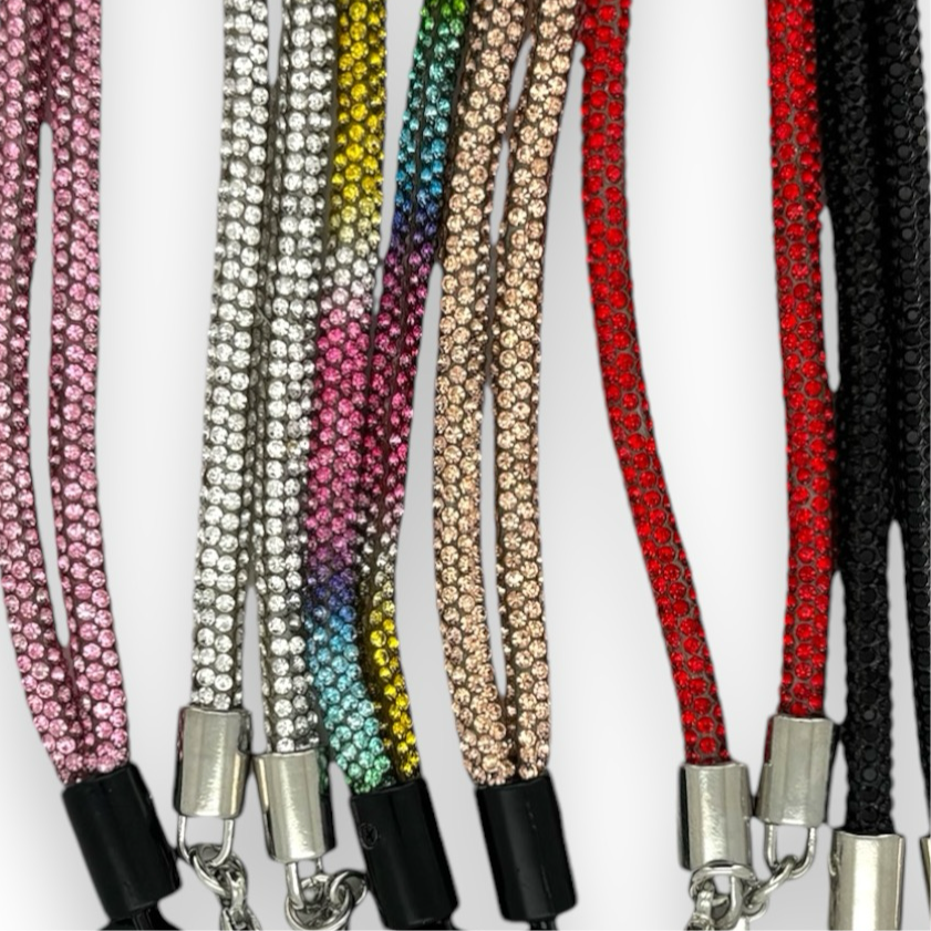 Crossbody Phone Lanyard – Diamanté Phone Necklace Strap – Denoon London – view 2