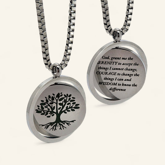 Denoon London Serenity Prayer Necklace, silver-tone – view 1