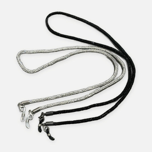 Denoon London Rhinestone Glasses Chain – silver-tone (shown with gold-tone) – view 1