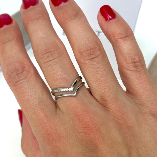 Denoon London Wishbone Ring, silver-tone – view 1