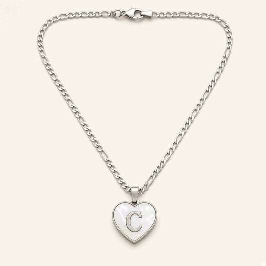 Denoon London Initial Heart Necklace, silver-tone – view 1
