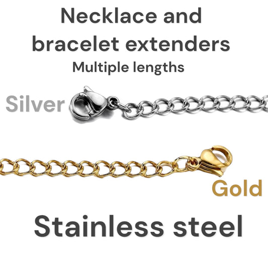 Denoon London Necklace Extender Chain 7.5cm, 10cm or 15cm – silver-tone (shown with gold-tone) – view 1