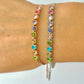 Snake Chain Bracelet with Colourful Crystals – Stainless Steel – Denoon London – view 3