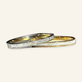 Denoon London Baguette Crystal Bangle Bracelet – silver-tone (shown with gold-tone) – view 1