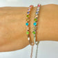 Snake Chain Bracelet with Colourful Crystals – Stainless Steel – Denoon London – view 4