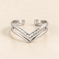 Stainless Steel Wishbone Stacking Ring in Silver – Adjustable