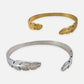 Denoon London Double Feather Bangle – silver-tone (shown with gold-tone) – view 3
