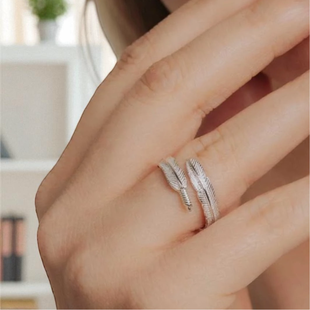 Denoon London Feather Ring, silver-tone – view 1