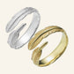 Denoon London Feather Ring – silver-tone (shown with gold-tone) – view 2