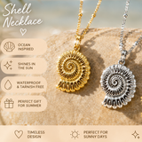 Denoon London Shell Pendant Necklace – gold-tone (shown with silver-tone) – view 1