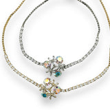 Denoon London Crystal Flower Bracelet with Diamanté, gold-tone – view 1