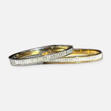 Denoon London Baguette Crystal Bangle Bracelet – gold-tone (shown with silver-tone) – view 1