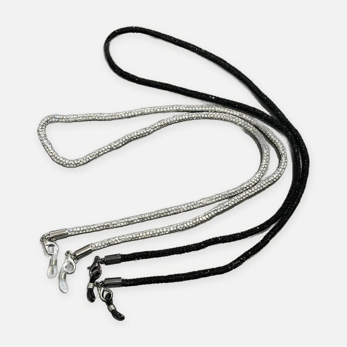 Denoon London Rhinestone Glasses Chain – gold-tone (shown with silver-tone) – view 1
