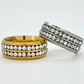 Denoon London Double Row Crystal Statement Ring – silver-tone (shown with gold-tone) – view 4