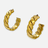 Denoon London Chunky Twisted Hoop Earrings, gold-tone – view 1