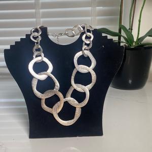 Denoon London Chunky Chain Statement Necklace, silver-tone – view 1