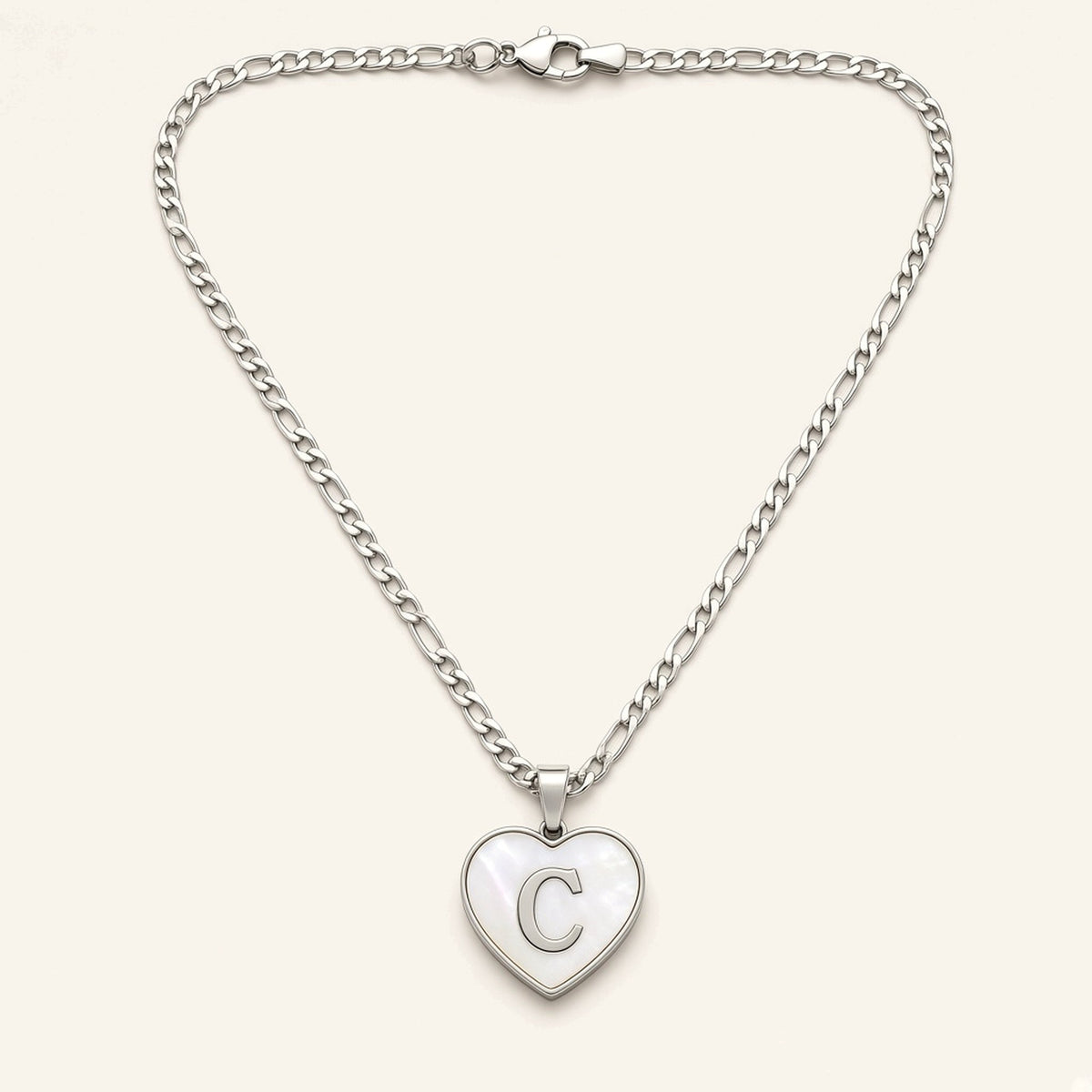 Denoon London Initial Heart Necklace, silver-tone – view 1
