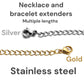 Denoon London Necklace Extender Chain 7.5cm, 10cm or 15cm – gold-tone (shown with silver-tone) – view 1
