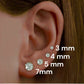 Denoon London Crystal Stud Earrings Set of 3 – gold-tone (shown with silver-tone) – view 2