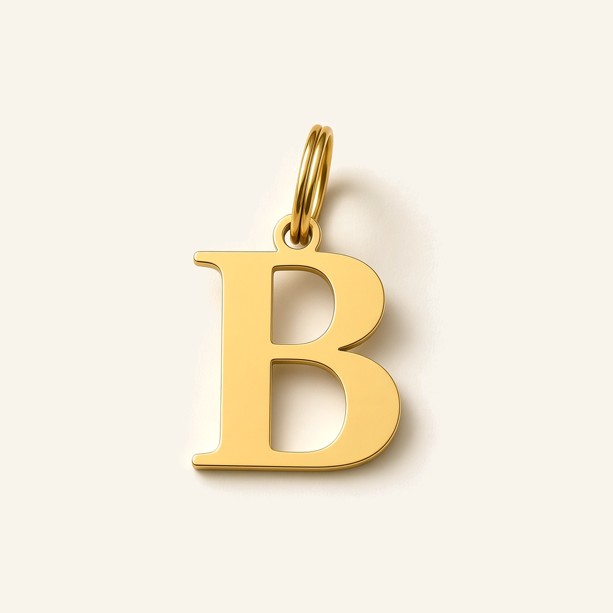 Denoon London Classic Initial necklace, letter B, gold-tone