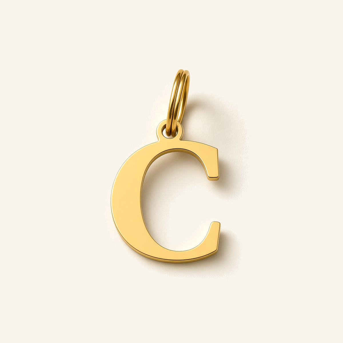Denoon London Classic Initial necklace, letter C, gold-tone