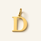 Denoon London Classic Initial necklace, letter D, gold-tone