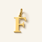 Denoon London Classic Initial necklace, letter F, gold-tone