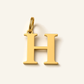 Denoon London Classic Initial necklace, letter H, gold-tone