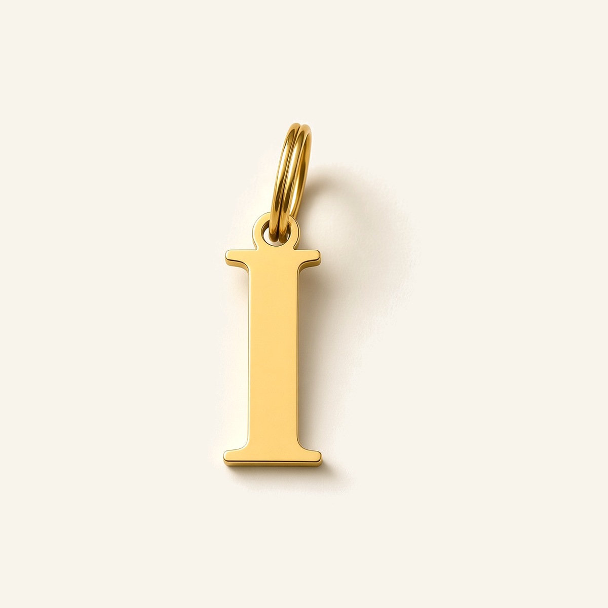 Denoon London Classic Initial necklace, letter I, gold-tone