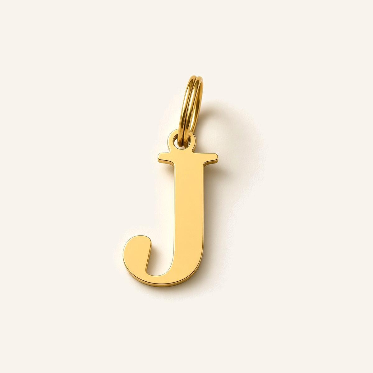 Denoon London Classic Initial necklace, letter J, gold-tone