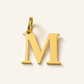Denoon London Classic Initial necklace, letter M, gold-tone