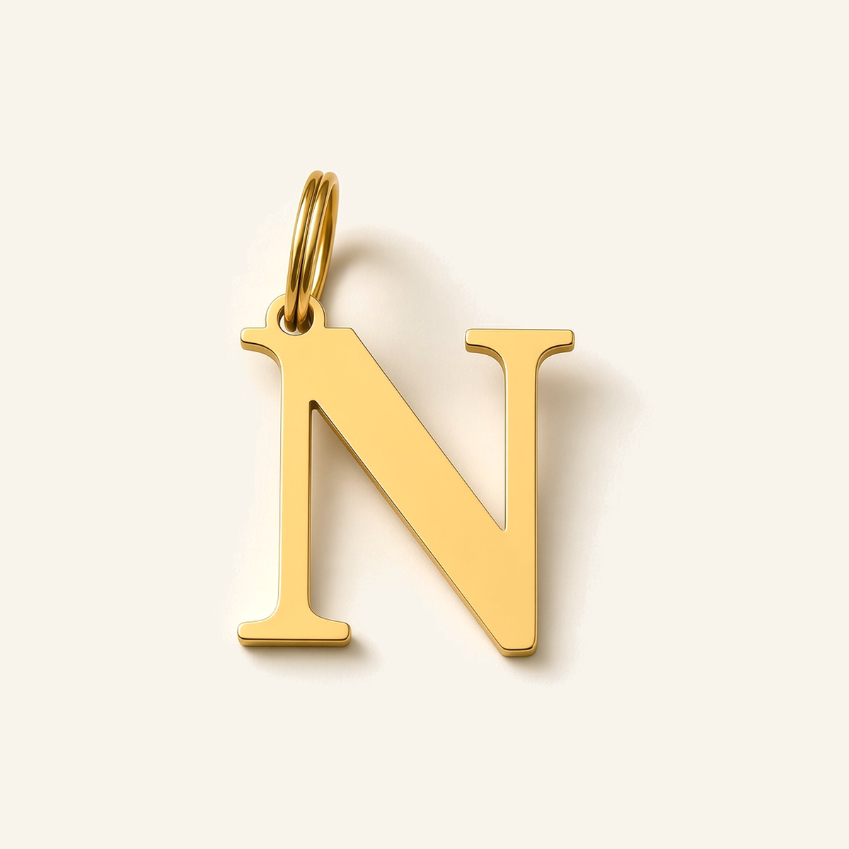 Denoon London Classic Initial necklace, letter N, gold-tone