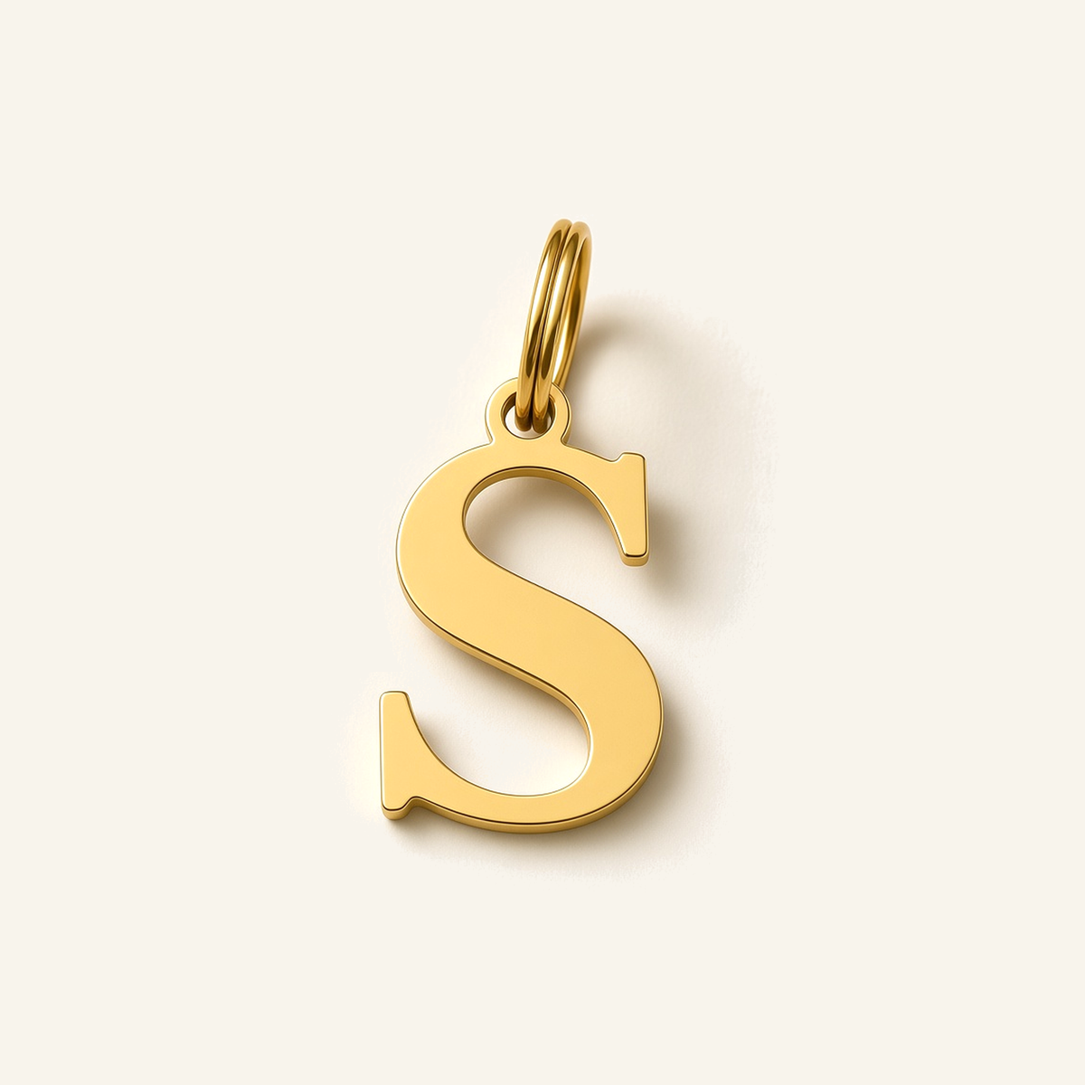 Denoon London Classic Initial necklace, letter S, gold-tone