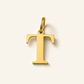 Denoon London Classic Initial necklace, letter T, gold-tone