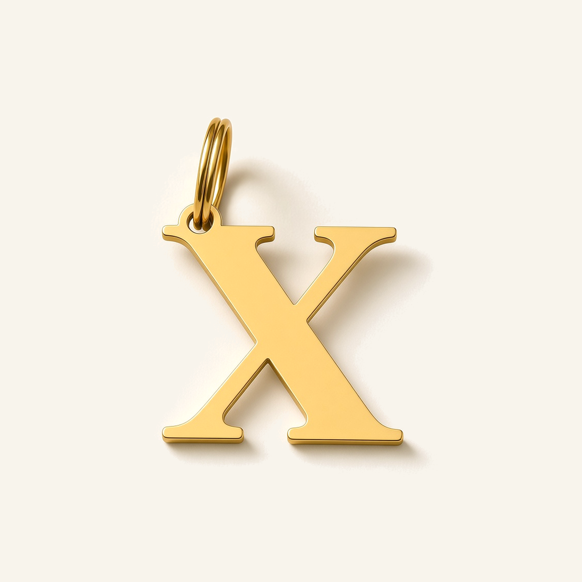 Denoon London Classic Initial necklace, letter X, gold-tone