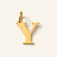Denoon London Classic Initial necklace, letter Y, gold-tone