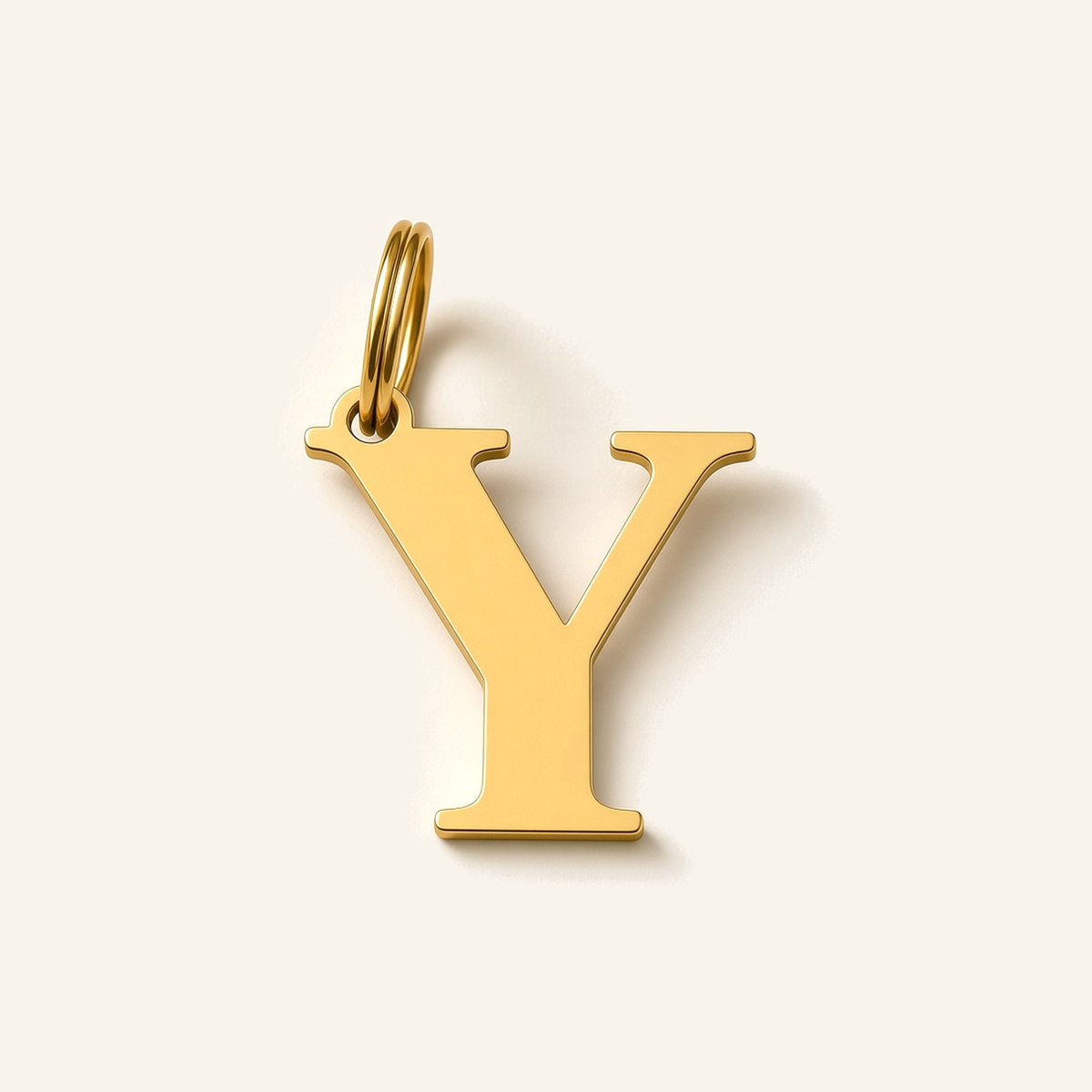 Denoon London Classic Initial necklace, letter Y, gold-tone