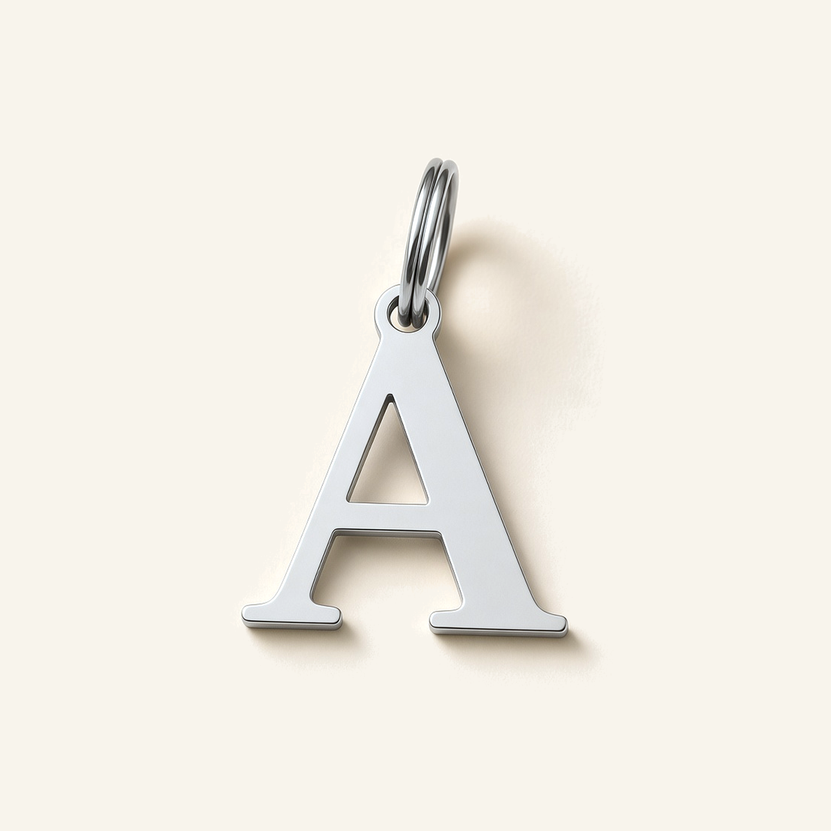 Denoon London Classic Initial necklace, letter A, silver-tone