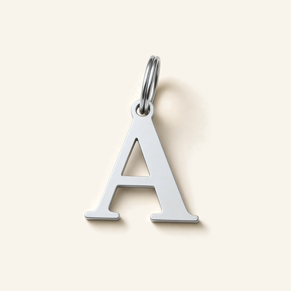 Denoon London Classic Initial necklace, letter A, silver-tone