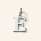 Denoon London Classic Initial necklace, letter E, silver-tone