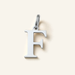 Denoon London Classic Initial necklace, letter F, silver-tone