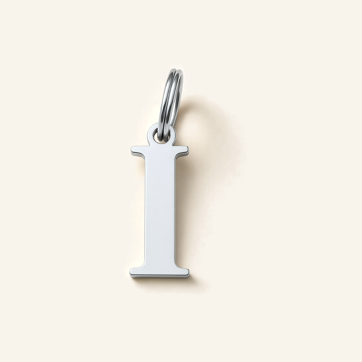 Denoon London Classic Initial necklace, letter I, silver-tone