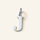 Denoon London Classic Initial necklace, letter J, silver-tone