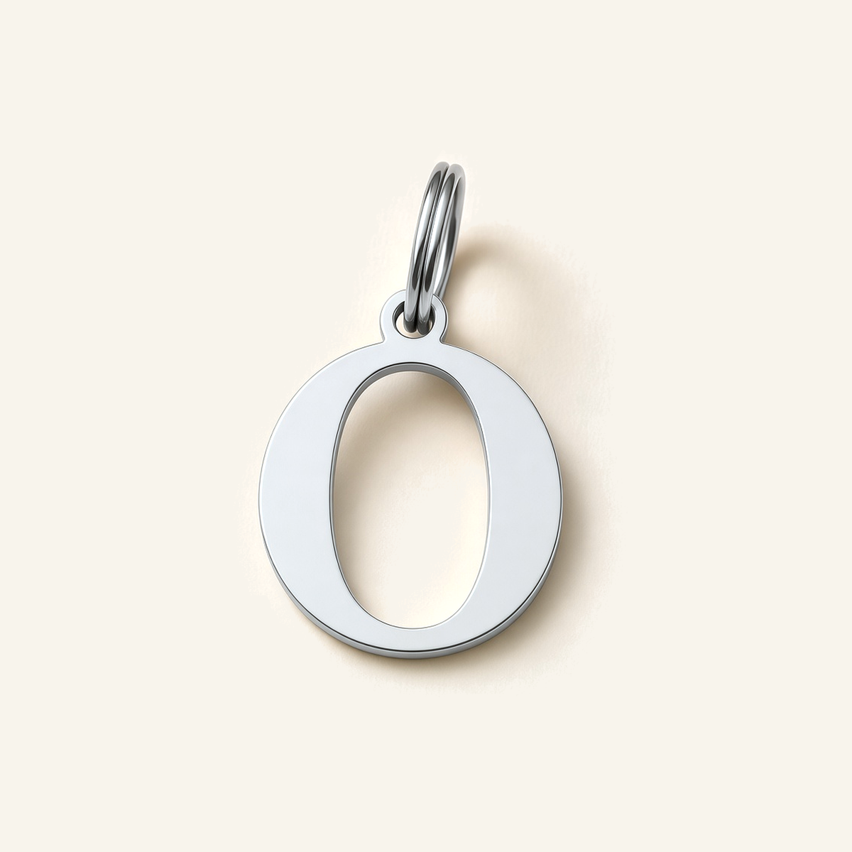 Denoon London Classic Initial necklace, letter O, silver-tone