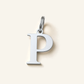 Denoon London Classic Initial necklace, letter P, silver-tone