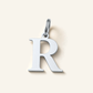 Denoon London Classic Initial necklace, letter R, silver-tone