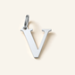 Denoon London Classic Initial necklace, letter V, silver-tone