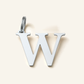 Denoon London Classic Initial necklace, letter W, silver-tone