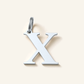 Denoon London Classic Initial necklace, letter X, silver-tone